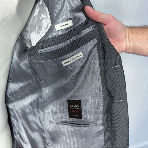 Joseph Abboud DRAGO Super 110s Herringbone Slim Fit Suit - Picture 9 of 12